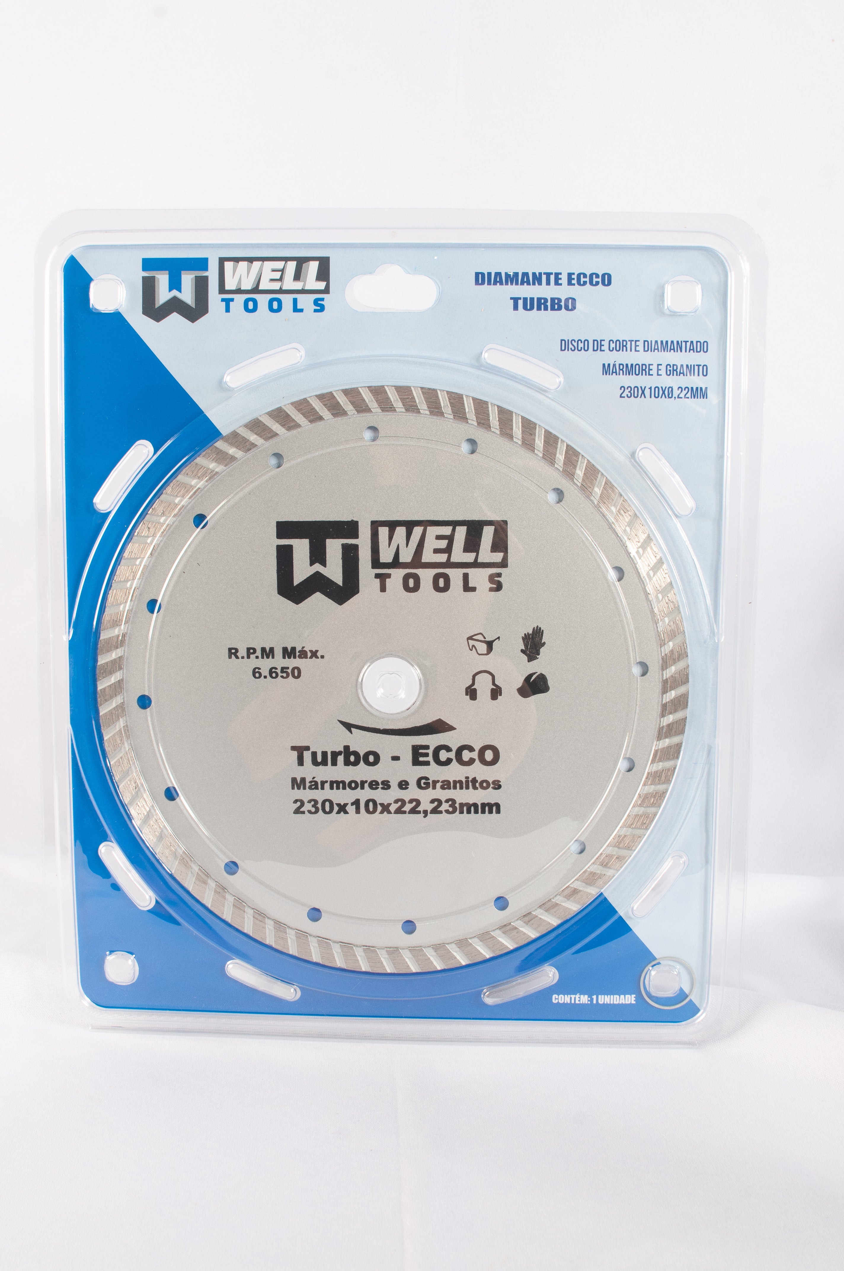 DISCO DE CORTE DIAMANTADO TURBO 230X10X22,23mm LINHA ECCO PARA MÁRMORE E GRANITO