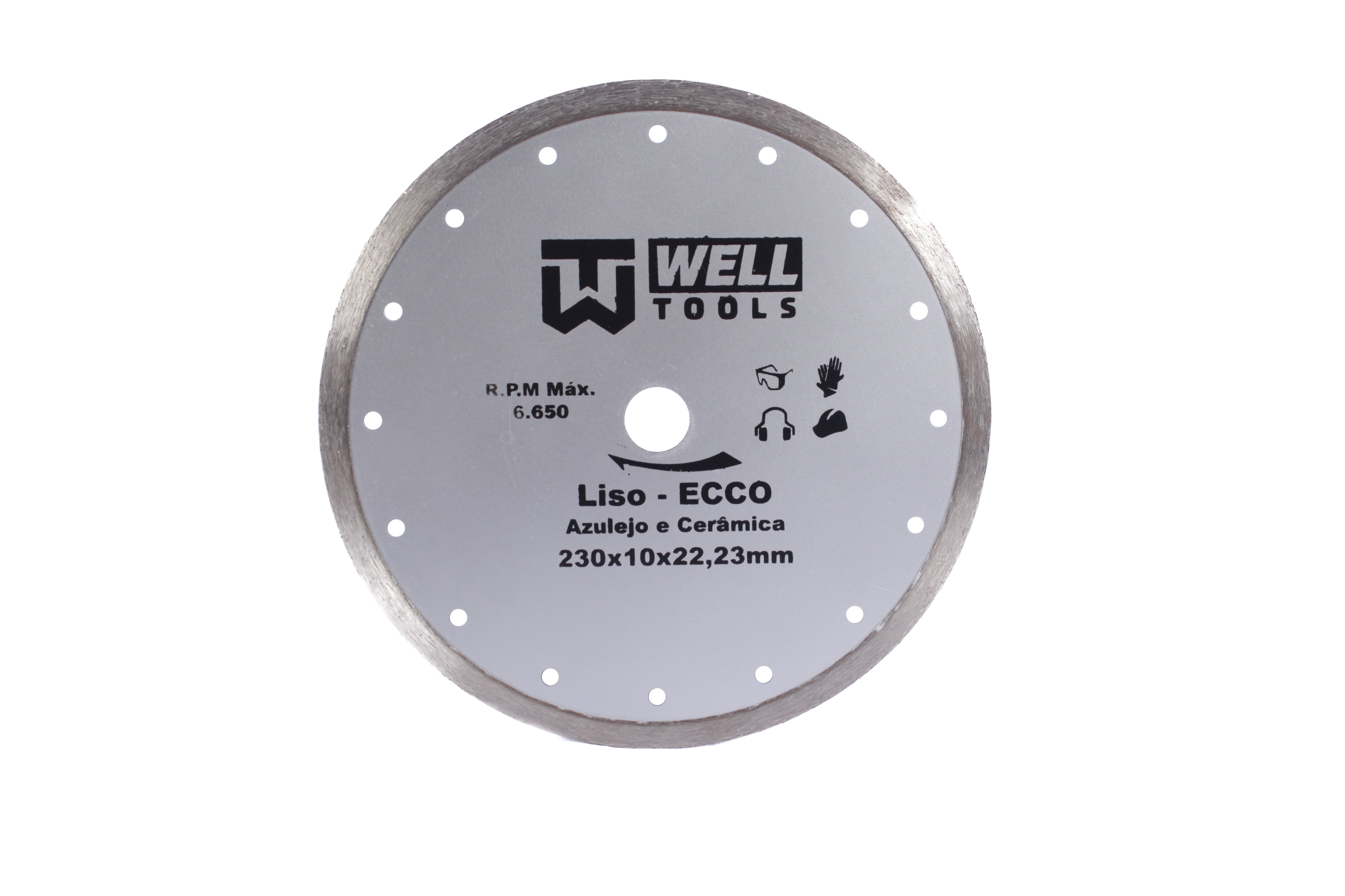 DISCO DE CORTE DIAMANTADO LISO 230X10X22,23mm LINHA ECCO PARA AZULEJO E CERÂMICA
