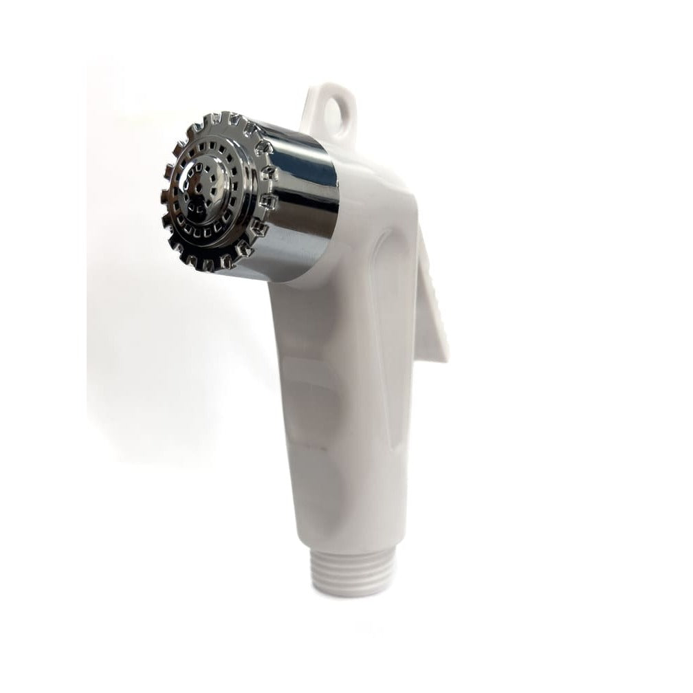 DUCHA HIGIÊNICA EM INOX POLIDO COM GATILHO BRANCO